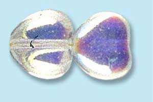 8mm Czech Pressed Glass Heart Beads-Crystal AB