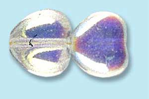 8mm Czech Pressed Glass Heart Beads-Crystal AB