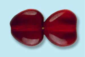 8mm Czech Pressed Glass Heart Beads-Garnet