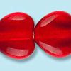 8mm Czech Pressed Glass Heart Beads-Ruby Red