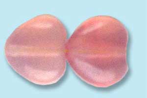 8mm Czech Pressed Glass Heart Beads-Pink Opal