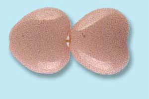 8mm Czech Pressed Glass Heart Beads-Pink