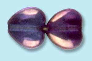 8mm Czech Pressed Glass Heart Beads-Gold Luster Amethyst Purple