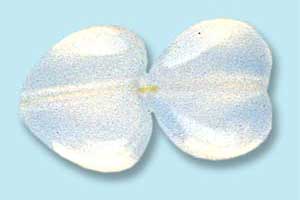 8mm Czech Pressed Glass Heart Beads-White Opal