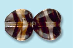 8mm Czech Pressed Glass Heart Beads-Rose Tortoise