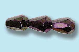 7x5mm Czech Faceted Fire Polish Tear Drop Beads - Purple Iris