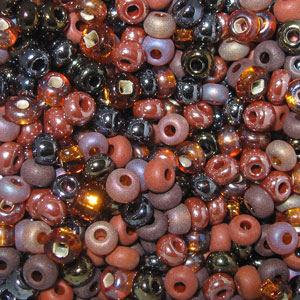 6/0 Czech Seed Bead, Chocolate Mud Pie Mix