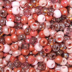 6/0 Czech Seed Bead, Copper Carnation Mix