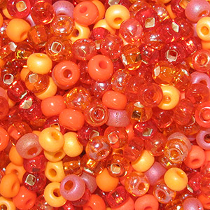 6/0 Czech Seed Bead, L.A. Orange Mix