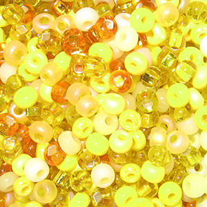 6/0 Czech Seed Bead, Yellow Daffodils Mix