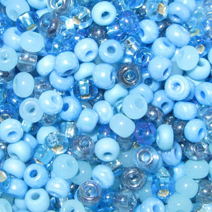 6/0 Czech Seed Bead, Aquamania Mix