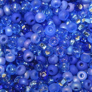 6/0 Czech Seed Bead, Blue Moon Mix