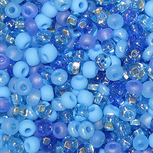 6/0 Czech Seed Bead, Tranquil Blue Water Mix