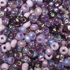 6/0 Czech Seed Bead, Purple Passion Mix
