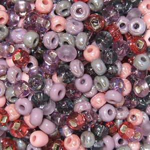 6/0 Czech Seed Bead, Mauve Whispers Mix