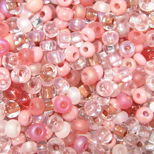 6/0 Czech Seed Bead, Rose Garden Mix