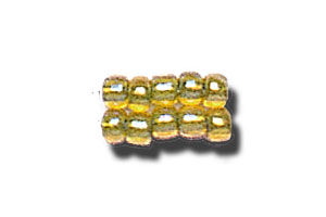 11-0 Two Tone Lined Iridescent Yellow-Light Green Czech Seed Bead