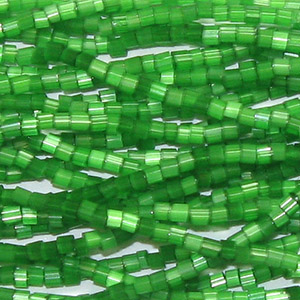 11/0 Czech Two Cut Seed Bead Green Satin