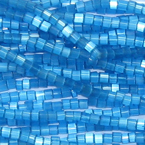 11/0 Czech Two Cut Seed Bead Aqua Blue Satin