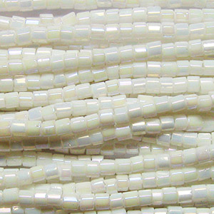 11/0 Czech Two Cut Seed Bead Opaque White AB