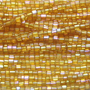 11/0 Czech Two Cut Seed Bead Transparent Topaz AB