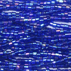 11/0 Czech Two Cut Seed Bead Transparent Cobalt AB