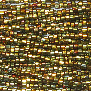 11/0 Czech Two Cut Seed Bead Metallic Gold Iris