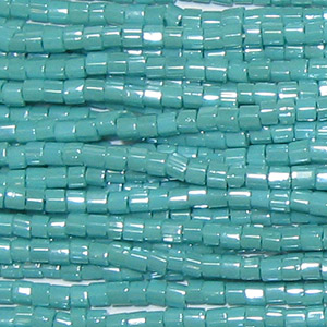 11/0 Czech Two Cut Seed Bead Opaque Turquoise Green Luster
