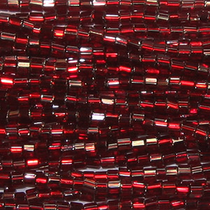 11/0 Czech Two Cut Seed Bead Silver Lined Garnet