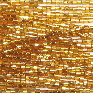 11/0 Czech Two Cut Seed Bead Silver Lined Topaz