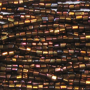 11/0 Czech Two Cut Seed Bead Metallic Dark Copper