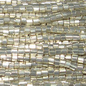 11/0 Czech Two Cut Seed Bead Galvanized Metallic Silver