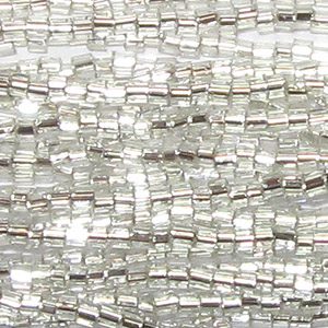 11/0 Czech Two Cut Seed Bead Silver LIned Crystal