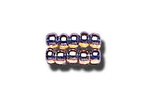 11-0 Two Tone Lined Topaz Brown-Denim Blue Czech Seed Bead