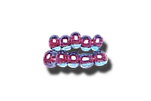 11-0 Two Tone Lined Aqua Blue-Rose Pink Czech Seed Bead