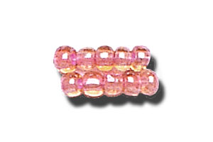 11-0 Two Tone Lined Topaz Brown-Light Pink Czech Seed Bead