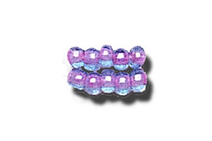 11-0 Two Tone Lined Aqua Blue-Light Pink Czech Seed Bead