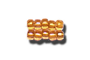 11-0 Two Tone Lined Iridescent Light Topaz Brown-Orange Japanese Seed Bead