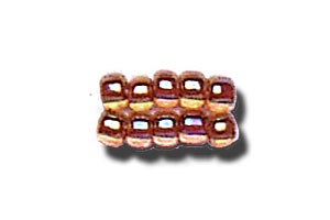 11-0 Two Tone Lined Iridescent Topaz-Rich Brown Japanese Seed Bead