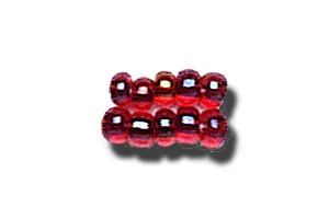 11-0 Two Tone Lined Iridescent Ruby Red-Black Japanese Seed Bead