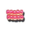 11-0 Two Tone Lined Light Topaz Brown-Hot Pink Japanese Seed Bead