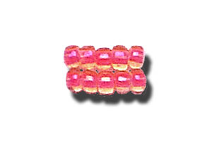 11-0 Two Tone Lined Light Topaz Brown-Hot Pink Japanese Seed Bead