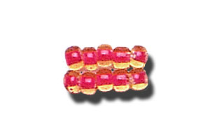 11-0 Two Tone Lined Light Topaz Brown-Fuchsia Pink Japanese Seed Bead