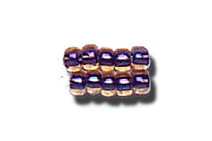 11-0 Two Tone Lined Iridescent Light Topaz Brown-Capri Blue Japanese Seed Bead