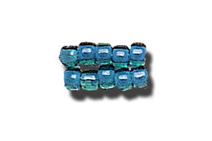 11-0 Two Tone Lined Emerald Green-Teal Blue Japanese Seed Bead