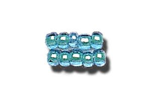 11-0 Two Tone Lined Aqua Blue-Spring Green Japanese Seed Bead