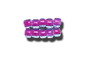 11-0 Two Tone Lined Aqua Blue-Hot Pink Japanese Seed Bead
