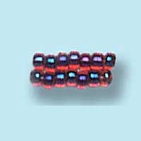 14-0 Two Tone Lined Iridescent Red-Black Japanese Seed Bead