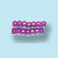 14-0 Two Tone Lined Iridescent Aqua Blue-Dark Pink Japanese Seed Bead