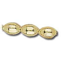 3x5mm Gold Oval Non-Precious Beads